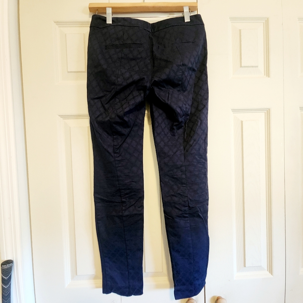 Lily Pulitzer Navy Blue Patterned Skinny Pants Sz 0 - Picture 10 of 12